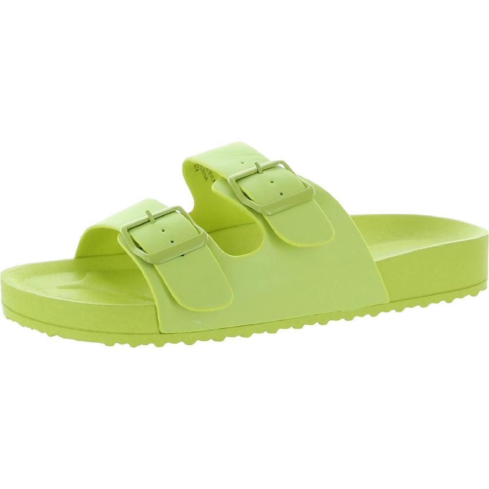 Madden Girl Womens Teddy Yellow Tie Dye Slip On Footbed Sandals Shoes NWT